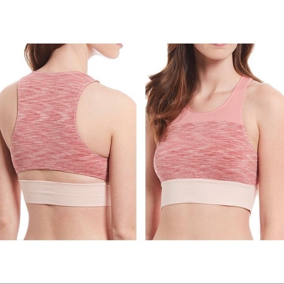 NWT Jasmine & Ginger Marled Green and Pink Seamless Longline 2 Bra Bundle size L - Picture 11 of 11